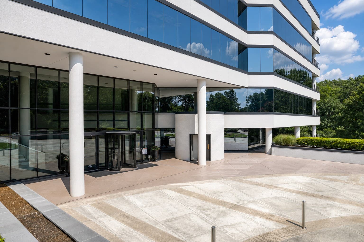 Main entry and glass frontage